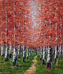 Rusty Way by Inam - Original Painting on Stretched Canvas sized 21x25 inches. Available from Whitewall Galleries